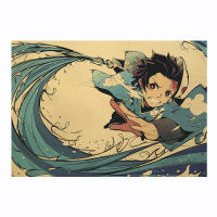 【B081】Ghost Killing Blade G Retro Kraft Paper Poster Bar Cafe Decorative Painting