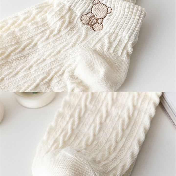 women-socks-white-embroidery-bear-rabbit-animal-flower-comfortable-daily-summer-thin-cotton-socks-for-female