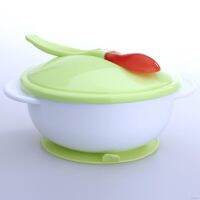 BOBORA Baby Feeding Bowl with Sucker and Temperature Sensing Spoon Dishes Slip-resistant Suction Cup Bowl