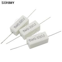 ❇﹉ↂ 10PCS 5W Cement resistance 0.1 10k ohm 0.33R 1R 10R 100R 0.22 0.33 1 10 100 1K 10K ohm Cement resistor