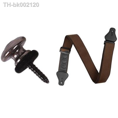 卍✌✶ 1X Guitar Strap With 3 Pick Holders Acoustic Guitars (Coffee) 6 Pieces Mushrooms Head Guitar Strap Buttons