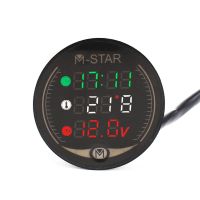 For Kawasaki Z250 Z300 Z400 z 750 1000 900 800 250 Motorcycle Voltmeter Time Temperature LED 3-in-1 LED Digital Voltage Meter