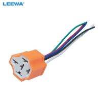 LEEWA 10ชิ้นไฟหน้ารถยนต์5Pin ปลั๊กเซรามิกต่อขยายอะแดปเตอร์ไฟ LED HID พร้อมขั้วต่อสายไฟ # CA5943