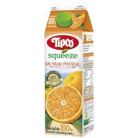 [ส่งฟรี] Free delivery Tipco Squeeze Pasteurized Sai Nam Phueng Orange Juice 1ltr. Cash on delivery เก็บเงินปลายทาง