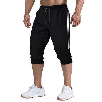 Sports Shorts Men Running Pants Athletic Legging Fitness Soccer Pant 34 Pants Training Pant Elasticity Jogging Gym Trousers