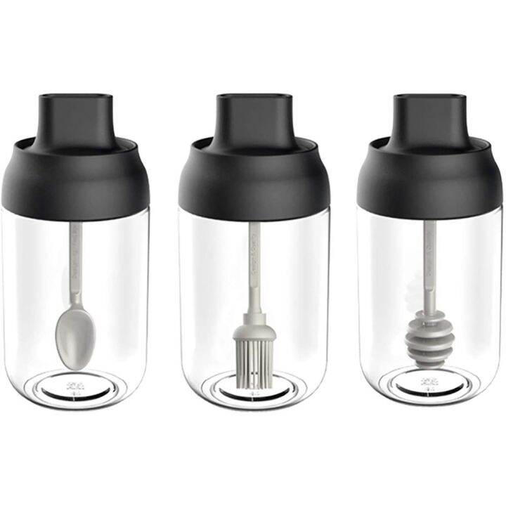 Home Zania Glass Jar Spice Airtight Containers Condiment Salt Seasoning