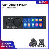 7805C 4.1” Touch Screen Car Radio 1 Din MP5 Player Bluetooth Audio Video TF USB Fast Charging ISO Remote Stereo System Head Unit