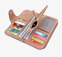 Couple wallet wallet trifold retro mens wallet mobile phone wallet coin purse anti-suede multi-card cover buckle wallet