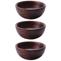 3X Small Wooden Dish Salt Vinegar Sauce Flavor Spices Plate Dinner Breakfast Plate Condiment Cup