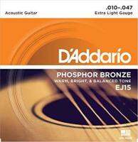 D’addario สายกีตาร์โปร่ง EJ15 Extra Light Gauge.010-.047 สายกีต้าร์ daddario ej15 (หาได้ยากจำนวนจำกัด)