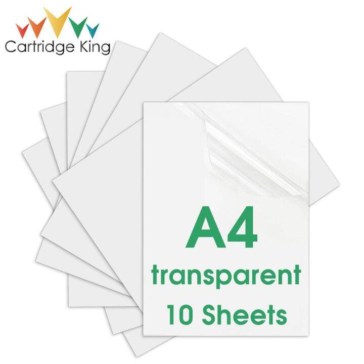 10 Sheets Half Transparent Printable Vinyl Sticker Paper A4 Self ...