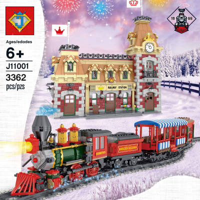 ตัวต่อรถไฟ ตัวต่อ  ของเล่น ตัวต่อจีน Disney Train  J11001