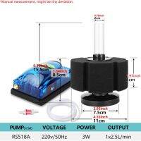 ชุดฟิลเตอร์ฟองน้ำสิ่งมีชีวิตในตู้ปลา220V วาล์วตรวจสอบปั๊มอากาศปลาสำหรับปลากัดทอดกุ้ง Sg