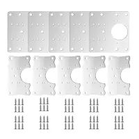 10 PCS Hinge Mounting Repair Plate Stainless Steel Bracket Fixing Plate with Screws for Furniture Wardrobe Cupboard