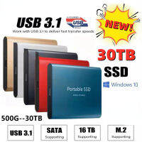 SSD 500GB 1TB ฮาร์ดไดรฟ์ภายนอก Type-C USB3.1ความเร็วสูง2TB 4TB 8TB SSD Storage ฮาร์ดดิสก์ HD แบบพกพาสำหรับแล็ปท็อป Mac คอมพิวเตอร์