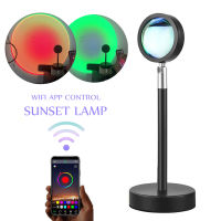 App Control RGB Sunset Projection Sun Lamp USB Rainbow Color Changing 180 Degree Rotation Romantic Rainbow Visual Night Lights