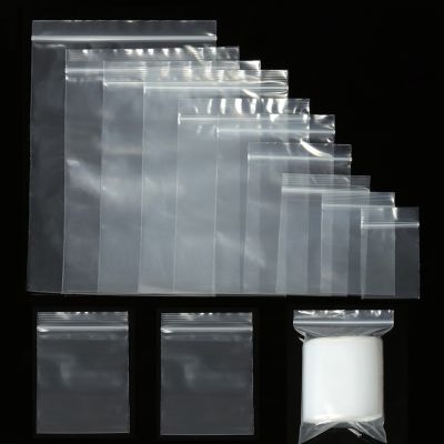 ❈⊙ 100pcs/lot Zip Lock Plastic Bags Jewelry Transparent Sachets Pouches Reclosable Poly Clear Packaging Storage Bags Different Size