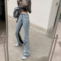 European Spring Autumn New Denim Back Letters Embroidery Thin Loose High-waisted Jeans Straight Pants Women Fashion Streetwear