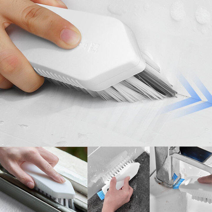 2 in 1 Kitchen Corner Cleaning Brushes Vshaped Bathroom Toilet Wall