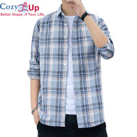 Cozy Up เสื้อแขนยาวผ้าฝ้ายผสมฮาราจูกุสไตล์สตรีท Buttoned หล่อและสะดวกสบาย