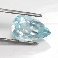 4.85 ct อควอมารีน(Aquamarine) ทรงหยดน้ำ สีเขียวอมฟ้า