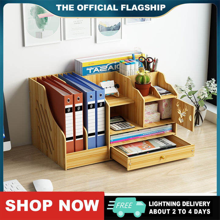 File Wooden Organiser Multifunctional Desktop Organiser A4 File Sorter