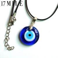 17MILE Devil S Eye Türkiye Blue Eye Glass จี้สร้อยคอ Cross Border อุปกรณ์เสริม Simple Wax Line สร้อยคอ