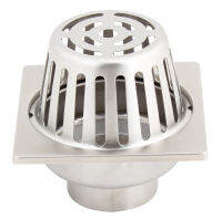 Moonler ตะแกรงระบายน้ำสะดือเหลี่ยม ตะแกรงกลม(Roof Drain)ลายแมงมุม ขนาด 10 ซม. ไม่กันกลิ่น แบบต่อท่อ 2  รุ่น 2S10PW-G (สีเงิน)