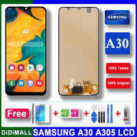 หน้าจอ TFT สำหรับ Samsung Galaxy 100%,ชุดประกอบดิจิไทเซอร์หน้าจอสัมผัส LCD 6.4นิ้วผ่านการทดสอบแล้ว A30 A30 A305F A305FN A305G ชิ้นส่วนซ่อมหน้าจอ