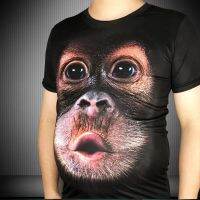 Gorilla Short-Sleeved T-Shirt Men Trendy 3D Evil Funny Animal Monkey Half-Sleeved Plus Fat Size Loose Clothes