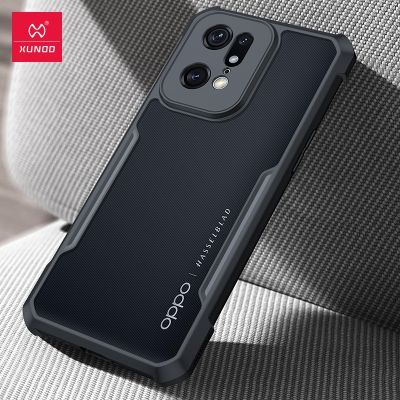 「Enjoy electronic」 Xundd For Oppo Find X5 X5 Pro Case Airbags Shockproof Bumper ShellCarbon Fiber Pattern Transparent Back Cover For Find X5 Pro