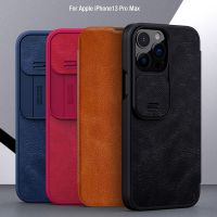 ○☏✾ NILLKIN For iPhone 13 Pro Max with Slide Cover Camera Protection Flip Leather Cover For Apple iPhone 13 Pro 5G (2021) Case