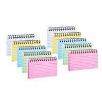 500 Sheets Multicolor Index Cards, 10 Pads Spiral Bound Ruled Index Cards with PVC Cover, Learning Card Note Cards