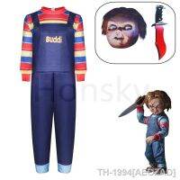 AEOZAD เครื่องแต่งกายสยองขวัญฮาโลวีนชุดสำหรับ crianças bebê fantasma de volta à alma boneca RPG Chucky Cosplay máscara feriado Natal