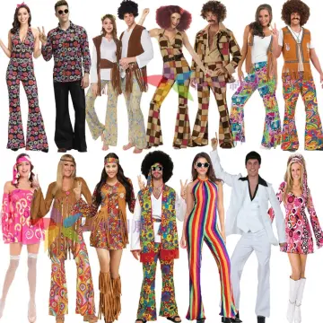 Retro 70s 80s Hippie Disco Dazzler Costume for Adult Women Wrap