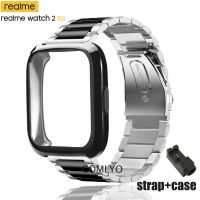 ~ Realme watch 2 pro สายนาฬิกาข้อมือ สเตนเลส โลหะ + TPU นิ่ม เคสป้องกันเต็มรูปแบบ กันชน