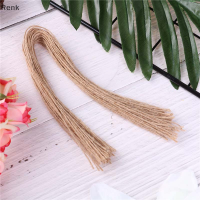 Renk 50pcs 25cm NATURAL BROWN jute ป่านเชือกเชือกเชือกถักสาย Shank CRAFT ทำ DIY