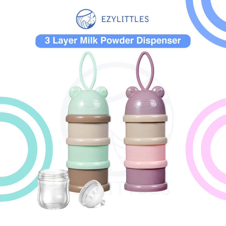 EZYLITTLES 3 Layer Baby Milk Powder Dispenser Stackable Container