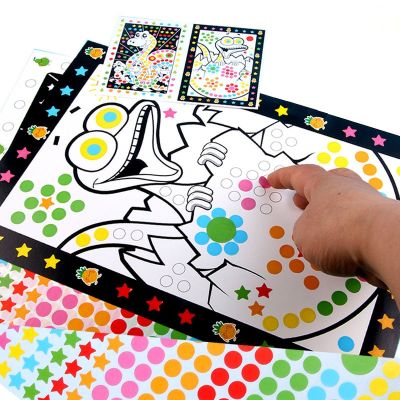 Funny Puzzle Dot Stickers For Kids Cute Cartoon Animal Drawing Mosaic Sticker Children Early Educational Patience Training Toys