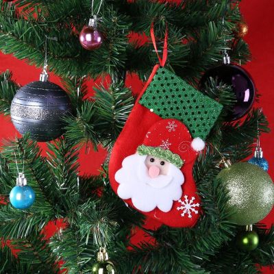 Xmas Tree Socks Cartoon Snowflake Soft Bag Christmas Santa Claus Snowman Elk Bear Stockings Fireplace Holiday Decor