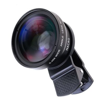 New Portable Multifunctional Universal Mobile Phone Professional 37MM 0.45X 49UV Wide Angle+macro 2-in-1 Phone Lens