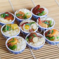 2PCS 1:6 Miniature Dollhouse Bowl Rice Mini Chinese Cuisine Pretend Food for 1/6 Blyth BJD Doll Kitchen Decor Accessories Toys