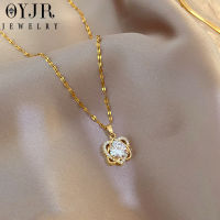 OYJR สร้อยคอแฟชั่นผู้หญิง สร้อยคอสแตนเลสชุบทอง 18k สุภาพสตรีคู่สร้อยคอหัวใจเพชรเครื่องประดับแฟชั่นเครื่องประดับ