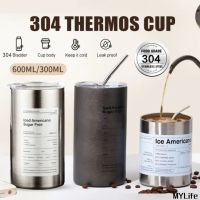 MyLife Store 360/600มล. ถ้วยแก้วกาแฟสแตนเลสพร้อมฟางและฝาปิดถ้วยแก้วเก็บความร้อนอเมริกาโน่ร้อนและเย็น24ชั่วโมงถ้วยกาแฟพกพากระบอกน้ำสแตนเลสกันความร้อนแบบสุญญากาศ