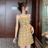 WX Fashion Slim Plaid Dress New Summer