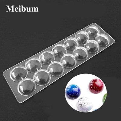 【hot】 Meibum 14 Cavity Polycarbonate Chocolate Mold Sphere Confectionery Baking Tray Soccer Decorating Mould