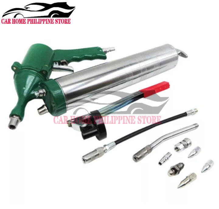 400CC Pneumatic Manual Grease Gun Oiler AirOperated Steel Durable