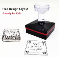 Customized Photosensitive Self Inking Seal Square Stamp Crystal Handle with Logo Address Text In Any language