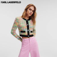 Karl Lagerfeld - BOUCLÉ KNIT CARDIGAN WITH KARL BUTTONS 235W2002 เสื้อคาร์ดิแกน