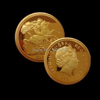 เหรียญอธิปไตยทองคำอังกฤษนักบุญจอร์จ2010เหรียญอธิปไตยทองคำอังกฤษ1ชิ้น Gratis Ongkir ขนาดชุบทอง1ออนซ์ขนาด40มม.